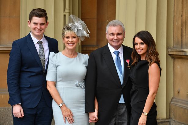 Eamonn with Ruth, his son Jack and daughter Rebecca after he was awarded an OBE by the Queen for services to broadcasting