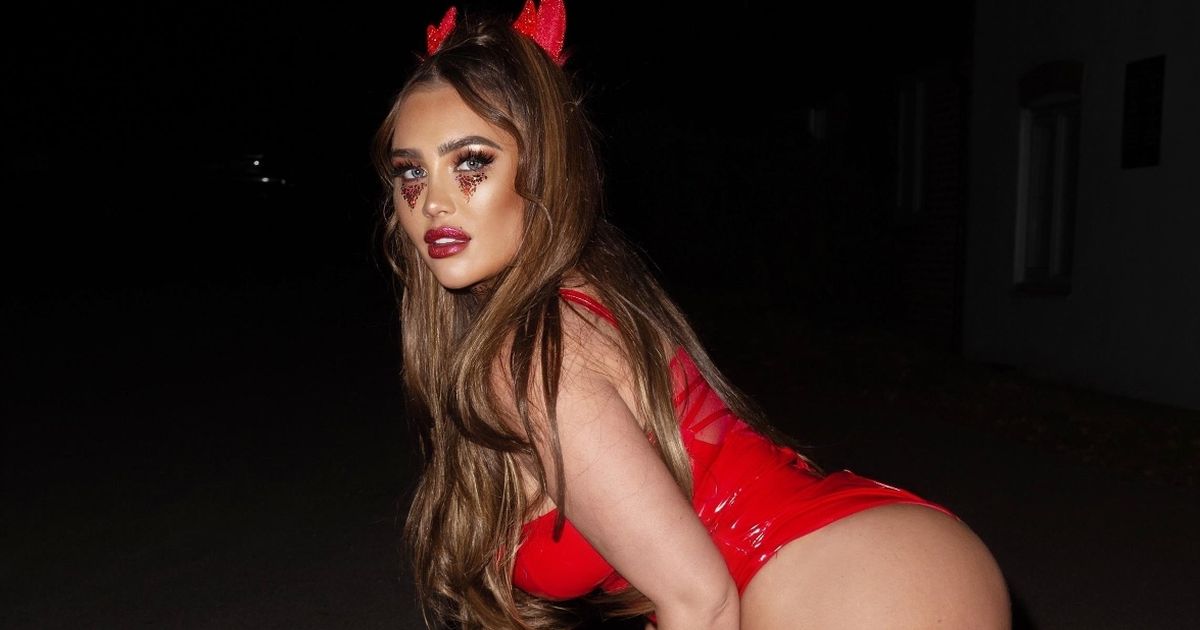 Lauren Goodger slips her eye-popping curves into skimpy devil outfit
