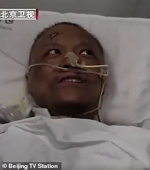 He is seen after being revived in a clip released by Beijing Satellite TV