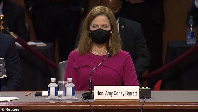 Amy Coney Barrett arrives for Supreme Court confirmation hearing