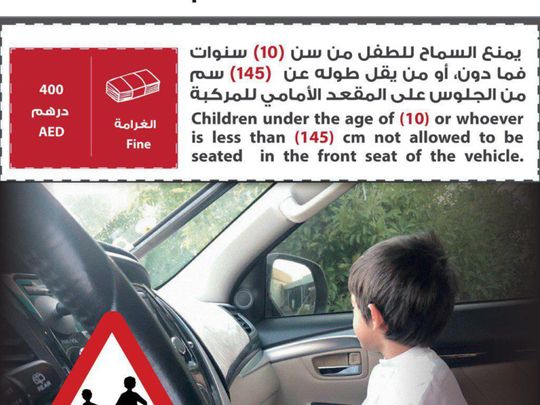 Children under 10 should not sit in front seats: Ajman Police