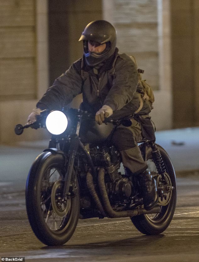 Colin Farrell films high-stakes chase scene on a motorbike for The Batman
