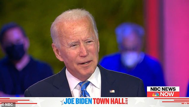 Joe Biden slams ‘macho’ refusal to wear masks as Donald Trump rips his off