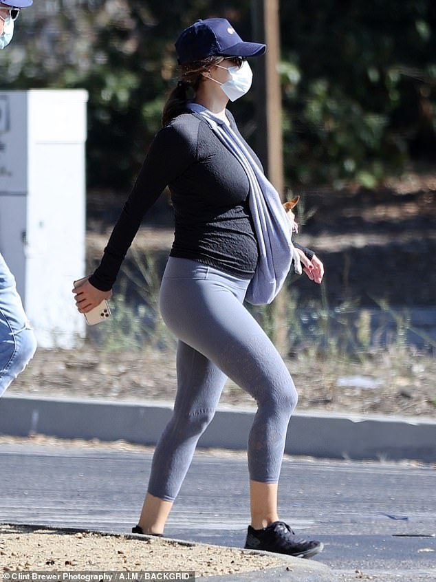 Katharine McPhee, 36, debuts her baby bump as she steps out with David Foster, 70, in Montecito