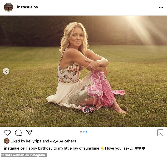 Beauty: Kelly Ripa rang in another year around the sun with well-wishes from a few of her favorite people on Friday morning