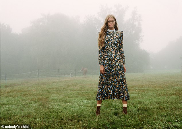 M&S has announced it will sell trendy sustainable label Nobody's Child online amid an ongoing sales slump, with floaty floral dresses and pretty knits on offer (pictured, £45 dress, £32 knit)