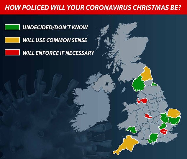 Mistletoe and crime! Police forces reveal plan for families breaking Covid orders at Christmas