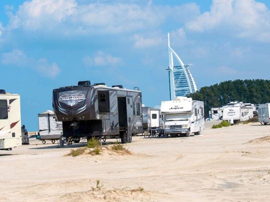 New caravan camping beach in Dubai