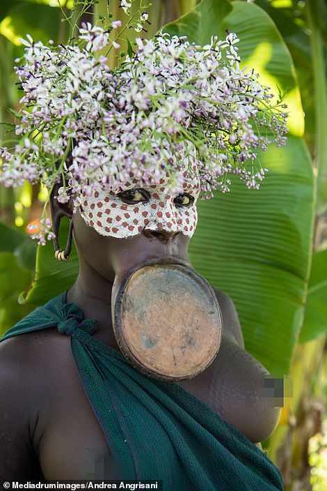 The intricate floral headdresses and face paint of Ethiopia’s Suri tribeswomen