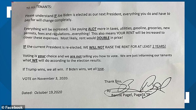 Trailer park landlord tells tenants he’ll RAISE rents if Biden wins