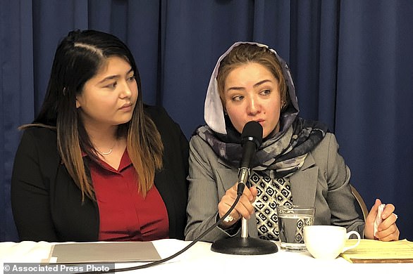 Mihrigul Tursun, right,  said she was interrogated for four days in a row without sleep, had her hair shaved and was subjected to an intrusive medical examination following her second arrest in China in 2017.
