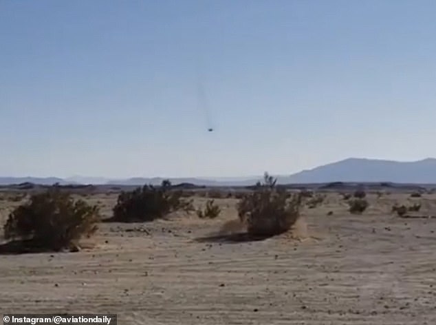 Bystander footage shows the F-35 fighter jet rapidly falling from the sky in Imperial County, California after colliding with a tanker on Tuesday