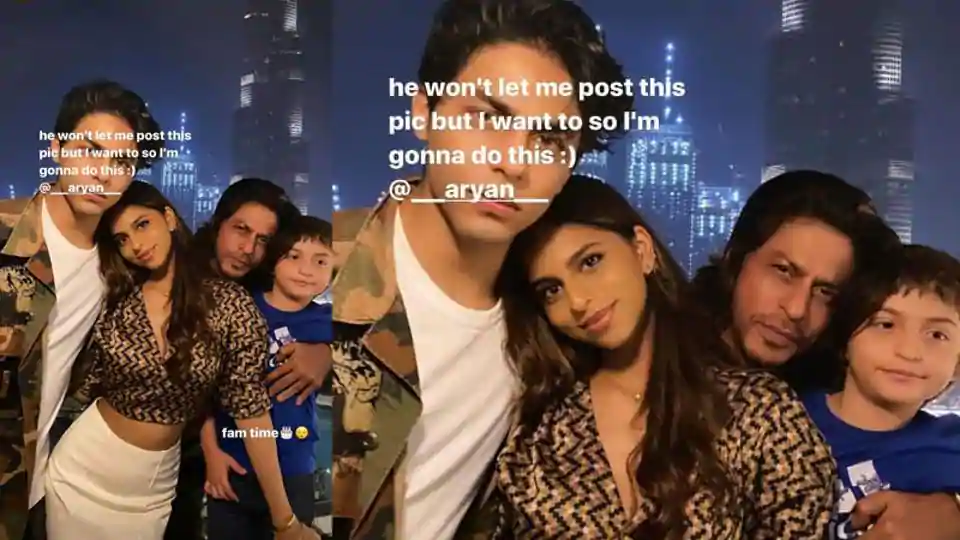 Suhana Khan shares brother Aryan’s picture against his wish as they celebrate Shah Rukh Khan’s birthday in Dubai