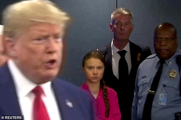 The schoolgirl was seen at the UN headquarters last year with an enraged expression on her face as President Trump walked in