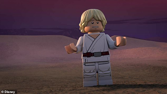 Shocked: It all comes back around at the end of the clip as they fall on Tatooine in front of Luke Skywalker with several other characters