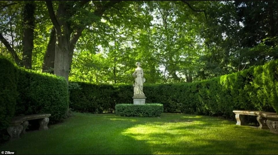 A statue remained a center piece along Champ Soleil's magnificent outdoor space, where a heated pool and croquet field as just the tip of the iceberg for this treasured estate