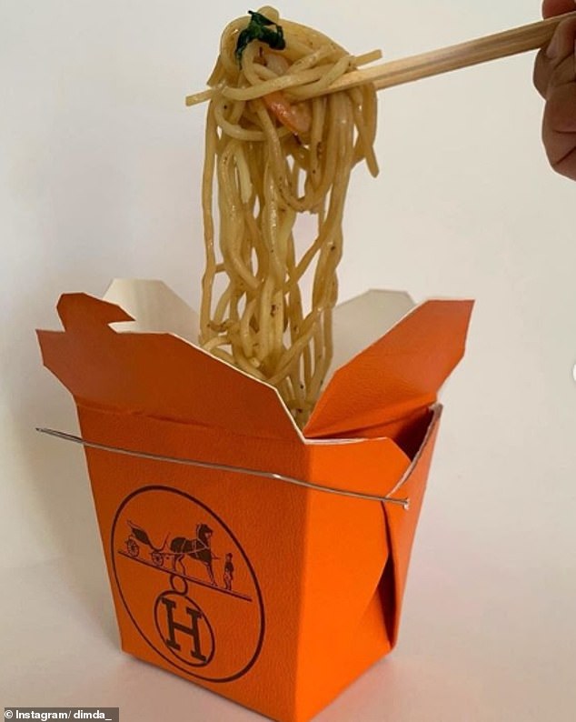 Impressing 4,000 of his Instagram followers, Daisuke used the branding of Hermes for a designer noodle box
