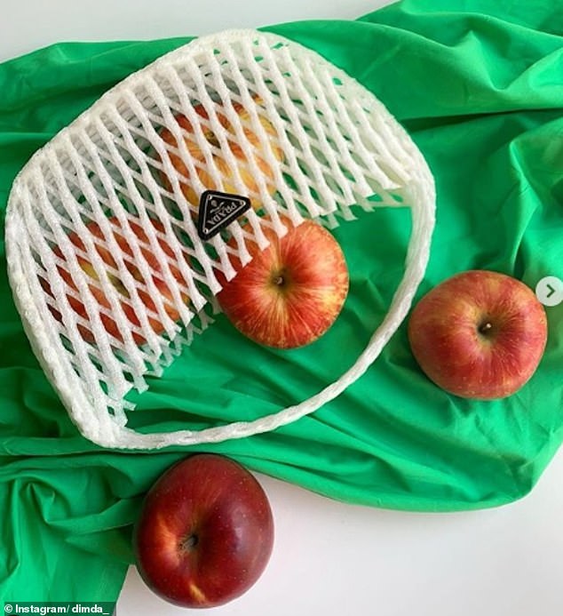 Recreating the net bags used around the world for carrying fruit, the fashion designer imagined a reusable carrier from Prada