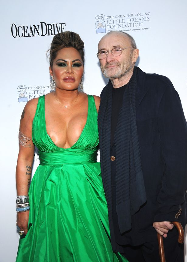 Phil Collins and Orianne Cevey at the Dreaming on the Beach Gala at Fillmore Miami Beach on November 15, 2018 in Miami Beach, Florida