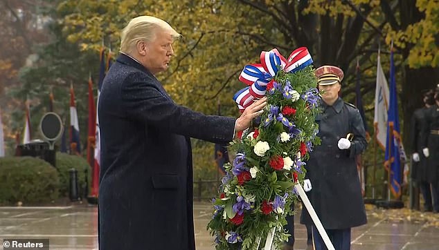 Trump laid a wreath at the Tomb of the Unknown Soldier to mark Veterans Day