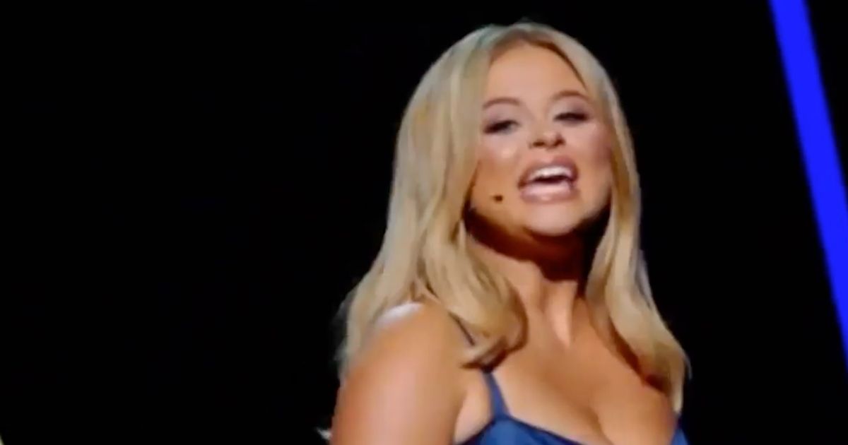 Emily Atack acts out sex moves live on stage as she mocks bad one-night stands