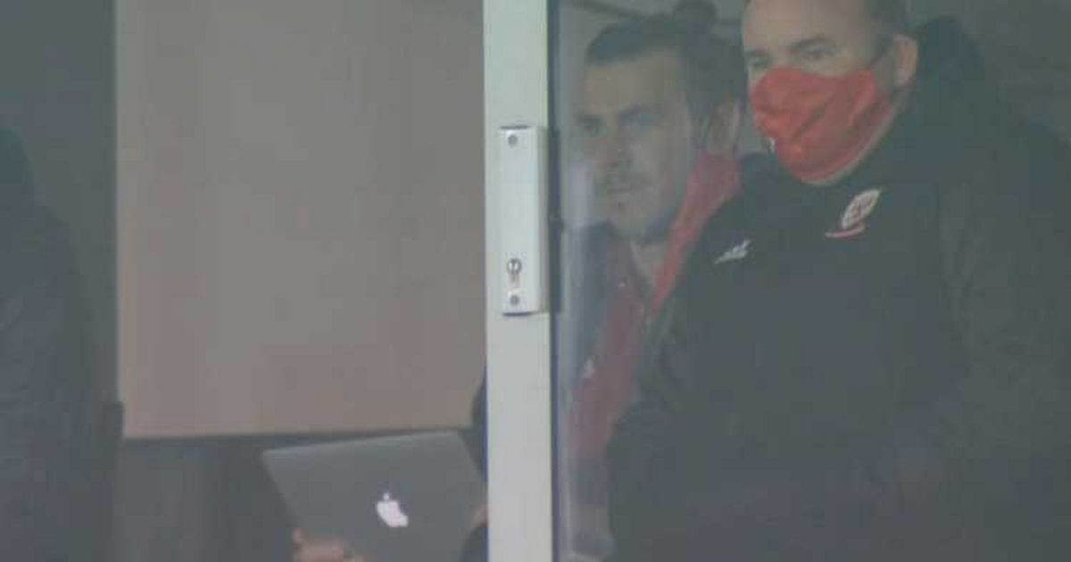 Gareth Bale pictured with a laptop during Wales’ bore draw with USA