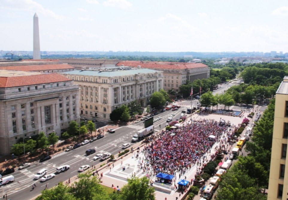Freedom Plaza is seen in a file photo. White House Press Secretary Kayleigh McEnany predicted that Saturday's turnout would be 'quite large'