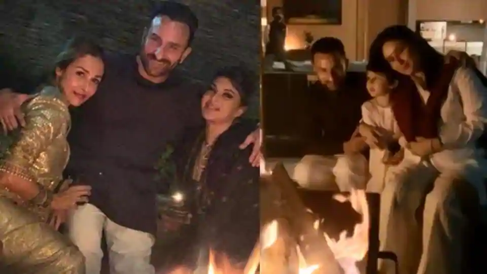 Kareena Kapoor, Saif Ali Khan and Taimur celebrate Diwali around bonfire in Dharamshala, Malaika and Jacqueline join them