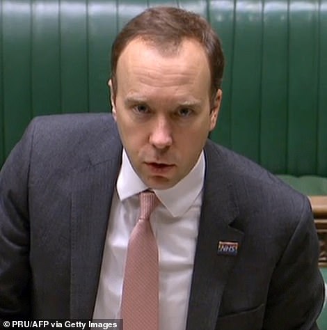 Pressed on the issue in the Commons this afternoon, Health Secretary Matt Hancock (pictured) refused to kill off the idea, saying it was 'too early to do the analysis'