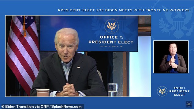 Joe Biden said in a briefing on Wednesday that the Trump administration is hampering their ability to fight the 'war' on COVID because they are not getting access to government resources