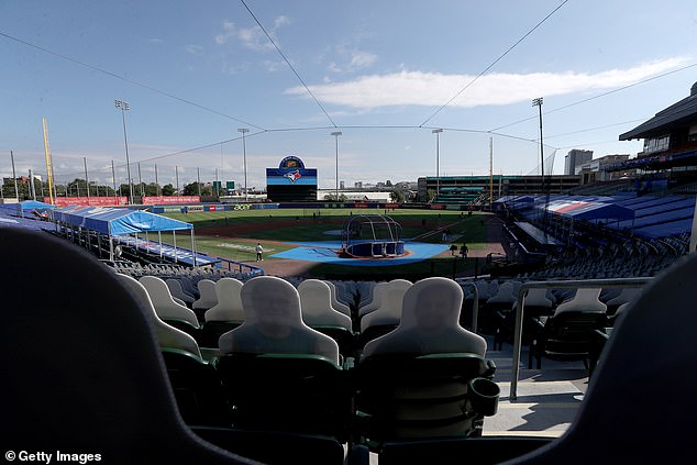 The Canadian federal government denied the Blue Jays' request to play in Toronto earlier this year because health officials didn't think it was safe for players to travel back and forth from the United States. The club ultimately chose to play at a minor league stadium in nearby Buffalo, New York (pictured)