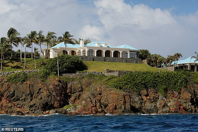 The US Virgin Island Attorney General is also investigating allegations of racketeering against Epstein, issuing subpoenas to several people connected to him. Pictured: Epstein's home in the US Virgin Islands