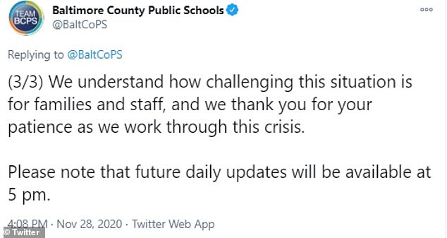 Baltimore County Public Schools revealed that a ransomeware attack had forced schools to be closed with online classes as a result