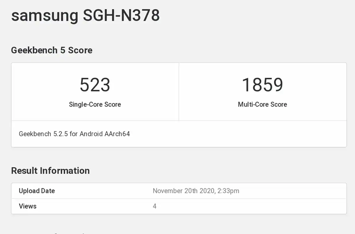 5G-Equipped Samsung SGH-N378 Spotted on GeekBench