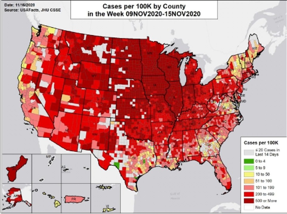 Alarming red wave map shows how widespread COVID-19 is across US