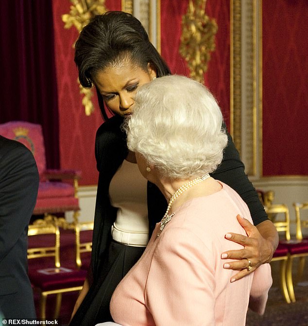 Barack Obama says the Queen ‘didn’t seem to mind’ when wife Michelle put arm around the monarch