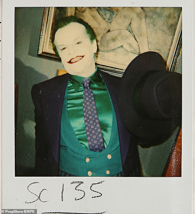 Behind the scenes Polaroids of Jack Nicholson as the Joker going to auction