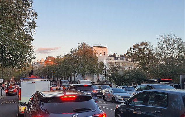 Chock-a-blockdown! London’s roads grind to a halt with rush hour traffic 34% higher than in 2019
