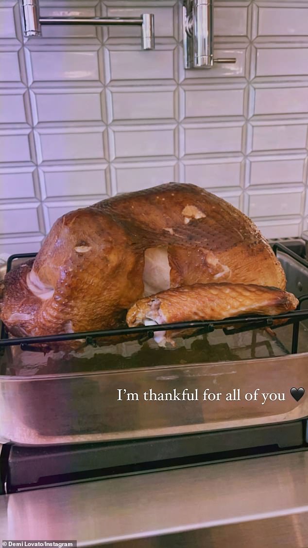 Demi Lovato faces backlash for cuddling ‘pet’ turkey before roasting a bird on Thanksgiving dinner
