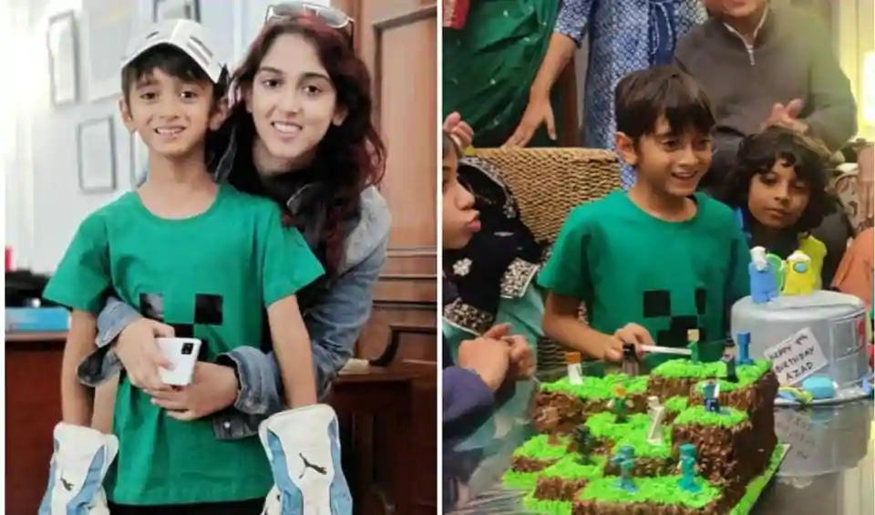 Inside Aamir Khan’s son Azad’s Minecraft-themed birthday bash: Ira Khan ‘steals hugs’ from little brother