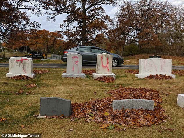 Jewish cemetery in Grand Rapids, Michigan tagged with ‘TRUMP’ and ‘MAGA’ in anti-semitic attack