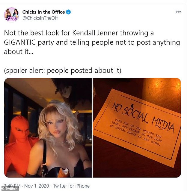Displeasure: Kendall Jenner didn't let the fact that there's a worldwide pandemic happening from celebrating her 25th birthday on Saturday, and many fans voiced their displeasure