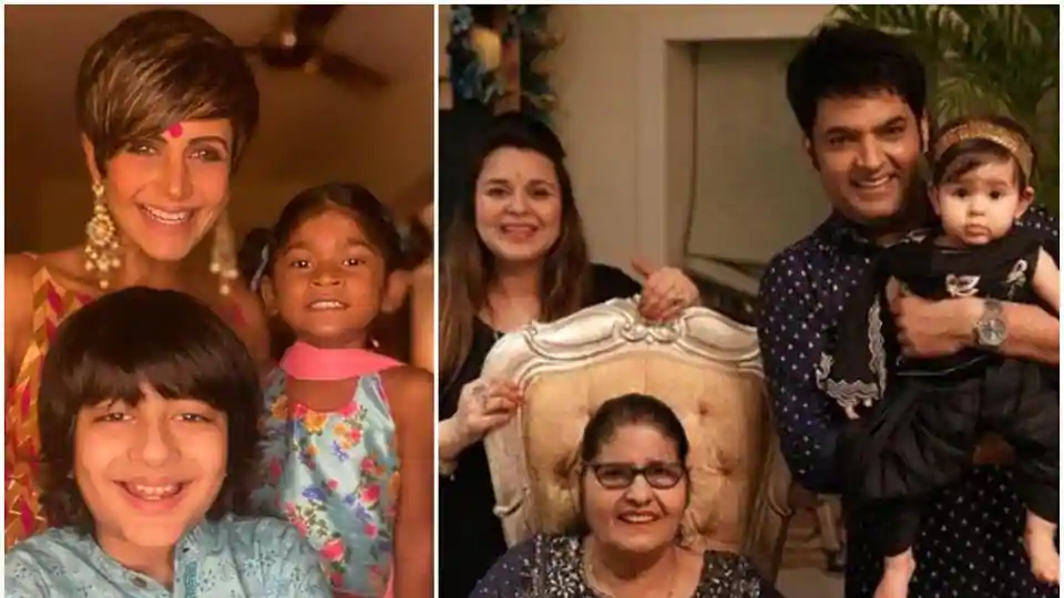 Mandira Bedi celebrates first Diwali with daughter Tara, Kapil Sharma shares family pics featuring daughter Anayra
