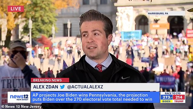 Moment local news reporter tells heckling Trump supporter to ‘buzz off’ interrupting live broadcast