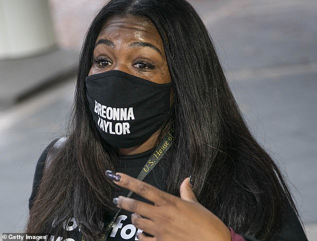 Newly-elected congresswoman Cori Bush is asked if her name is Breonna Taylor because of mask