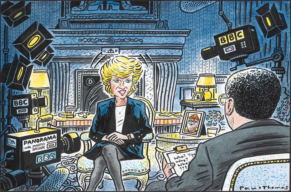 Paul Thomas cartoon on Princess Diana’s BBC Panorama interview