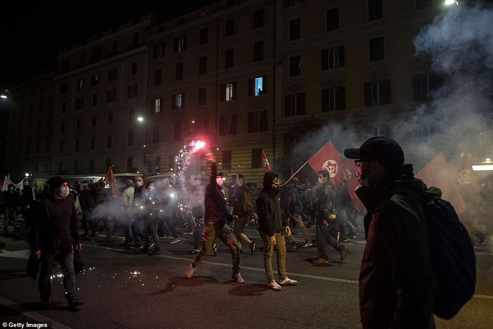 Protesters in Rome clash with police amid rising tensions in Barcelona and Berlin