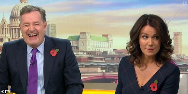 Susanna Reid is forced to placate Piers Morgan and Charlotte Hawkins as they engage in war of words