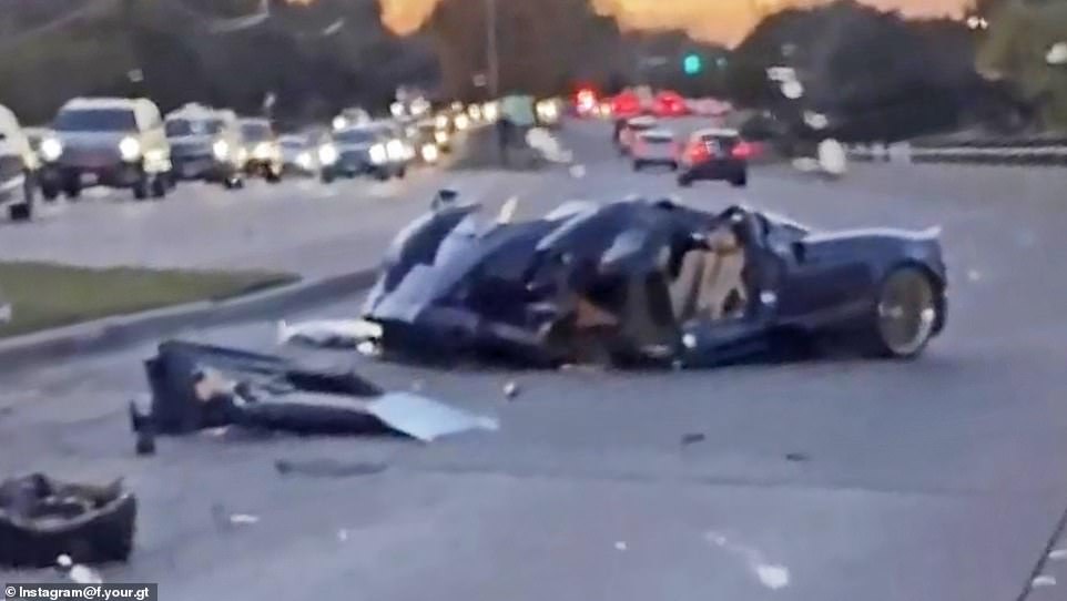 Texas teen crashes $3.4m purple Pagani Huayra Roadster