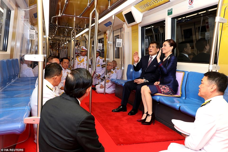 Thai king Maha Vajiralongkorn and queen Suthida take the Tube as they open new subway station